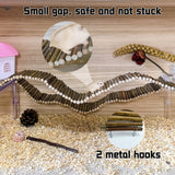 Rat Bendy Long Suspension Bridges Hamster Climbing Ladder Flexible Wooden Bridge for Dwarf Hamster Sugar Glider Rodents Mouse(2PCS)