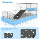 MODESLAB Guinea Pig Cages with Tarp and Bedding Pee Pad Liner, 2-Story Large Guinea Pig Playpen C&C Loft Cage for 2 Rabbit Bunny Chinchilla Small Animal Habitat for Indoor