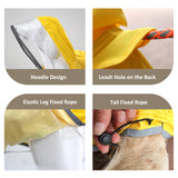 MAMORE Dog Raincoat Waterproof, Lightweight Adjustable Dog Rain Coat Hooded Poncho with Reflective Strip for Large Medium Small Dogs (Yellow, Large)