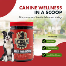 Load image into Gallery viewer, Daybreak Nutrition Fiber for Dogs Psyllium Husk, Beet Root, Dandelion Root, and Prebiotics to Aid in Relief from Diarrhea, Constipation, Anal Gland Issues, and Scoots

