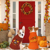 GOYOSWA 2 Pack Dog Thanksgiving Sweater, Knitted Thanksgiving Fall Holiday Dog Sweater Outfit Clothes for Small Medium Large Dogs Pets (Brown & Orange, Small)