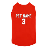 Custom Dog Clothes - Design Your Own Pet Shirt Add Name Number Personalized T-Shirt Jersey for Small Medium Large Dogs Red