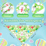 Sanwuta 50 Pcs Easter Dog Bandanas Bulk Pet Kerchief Set Bibs Triangle Scarf Dog Bandanas with Egg Rabbit Carrot Patterns for Easter Party Pet Costume Accessory Decoration(31.5 x 21.7 x 21.7)