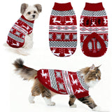 GOYOSWA Dog Christmas Sweater Pet Winter Warm Coat Pajamas Small Dog Sweaters Reindeer Snowflake Christmas Sweater for Large Cats Small Dogs (Reindeer, XL)