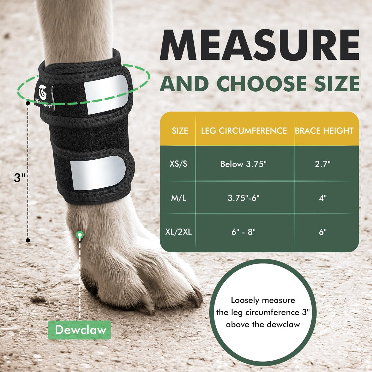 GFKRHPNY Pair of Dog Leg Braces for Front Hock Joint, Dog Front Leg Wrist Brace with Metal Spring Inserts, Dog Leg Sleeve with Reflective Straps, Prevents Injuries and Sprains, XS/S