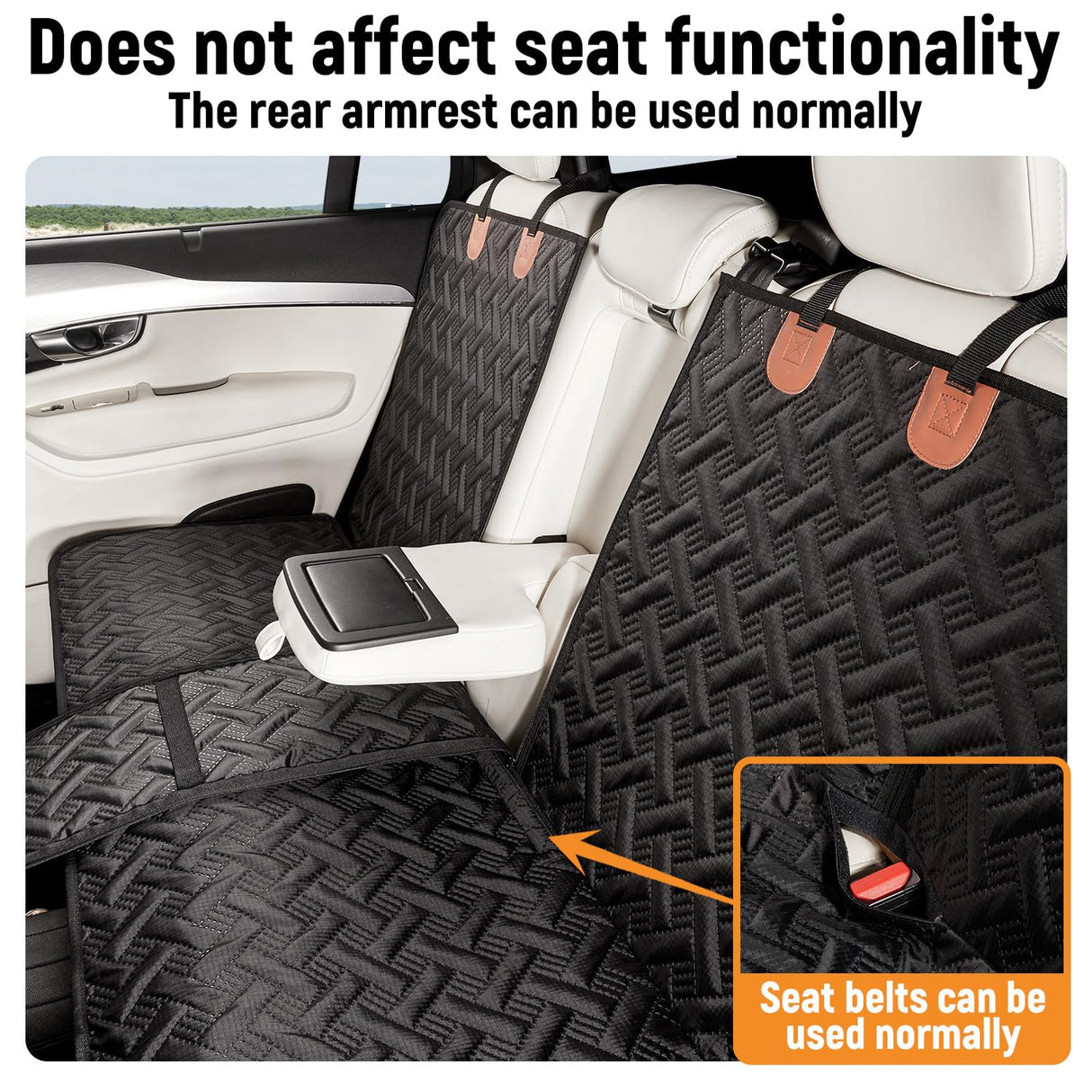 YJGF Dog Car Seat Cover for Back Seat Truck,Truck Back Seat Pet Cover for Dogs,Waterproof Scratchproof Rear Bench Seat Cover Protector (Black, XL)