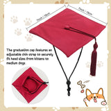 GraduatePro Dog Graduation Cap and Gown Costume Set - Adjustable Knit Fabric with Gold Tassel, 4 Sizes (S/M/L/XL) for Small Dogs & Cats to Medium Dogs, Washable Formal Pet Graduation Attire (Maroon)