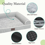 TJSOULER Orthopedic Dog Beds for Small Medium Dogs,Waterproof Lined Egg Crate Foam Pet Bed Mat with Removable and Washable Cover and Non Slip Bottom,Dog Sofa Soft Bed