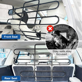 Hlplenn Adjustable Metal Dog Car Barrier, Universal Pet Divider with Steel Frame for SUV Truck Sedan & MPV, Car Dog Barrier & Back Seat Cargo Gate, Movable Panel Fits Seat Recline