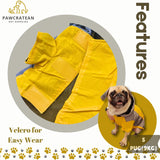 Pawcratean Dog Raincoat, Water Resistant, Adjustable, Cool Design (Yellow, XX-Large)