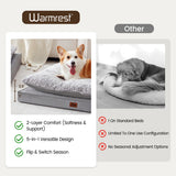 Warmrest 2-Pack Waterproof Dog Bed Medium Size Dogs, Plush Cushion & Orthopedic Egg-Crate Foam Mattress for Senior Dogs, Washable Dog Crate Bed with Removable Cover, Light Grey