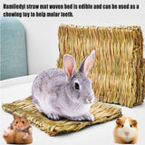 Hamiledyi 20 Pack Bunny Grass Mat Woven Bed Mat Natural Straw Hay Mats Rabbit Handmade Bedding Sleeping Grinding Nesting and Chewing Toy for Guinea Pig Hamster Chinchilla Squirrel Hedgehog