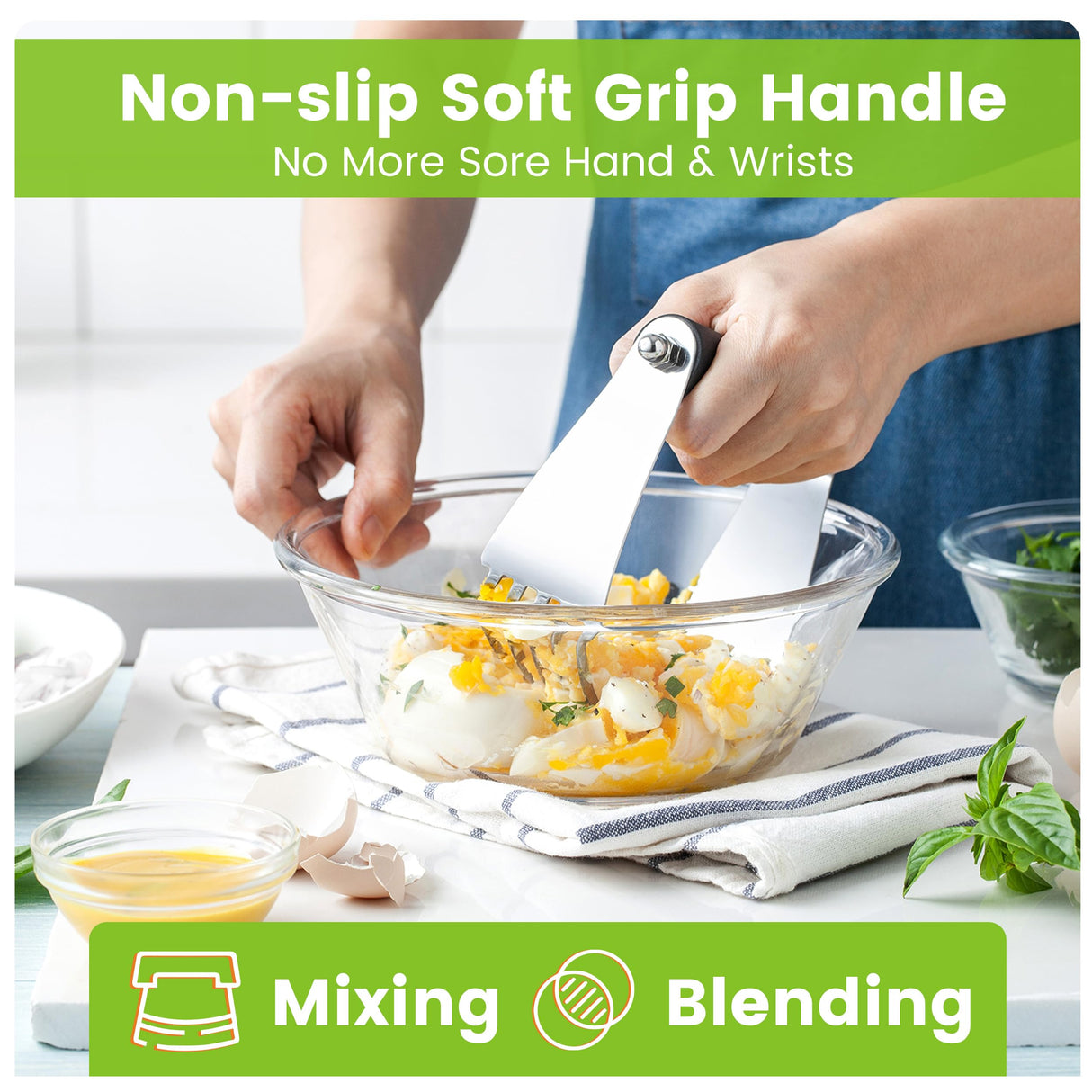 Dough Blender & Pastry Cutter Tool, Stainless Steel Pastry Blender & Bench Scraper for Pizza, Nut, Pie - Multipurpose Dough Cutter & Scraper Tool for Baking with Soft Grip Handles - Black