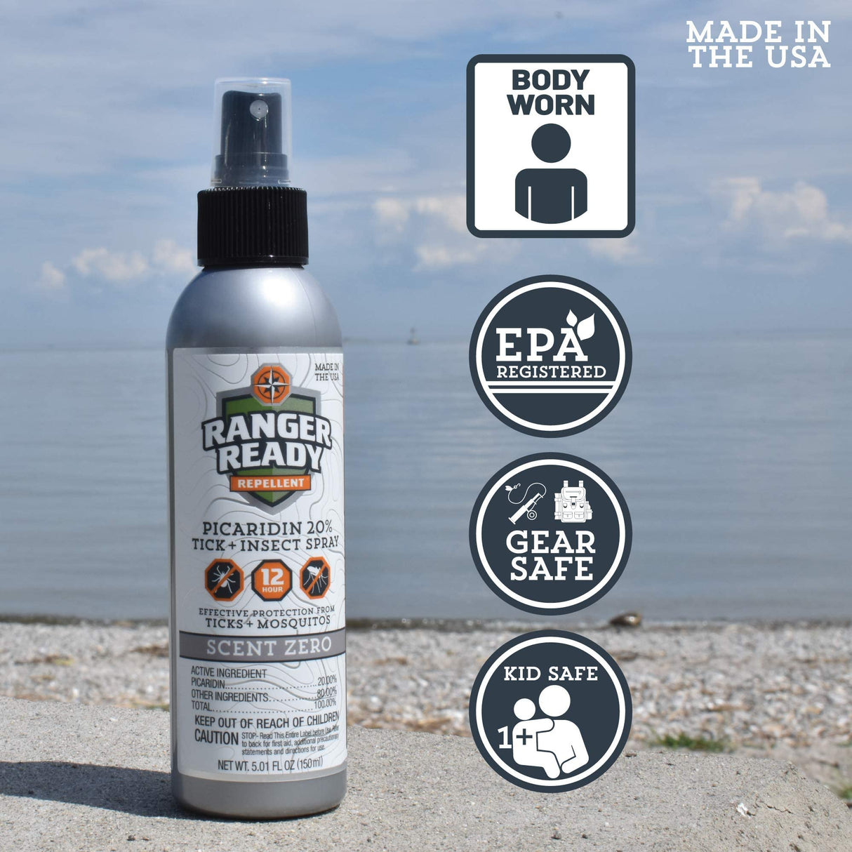 Ranger Ready Picaridin 20% Tick & Insect Repellent, Ranger Orange Scent Deet-Free Bug Spray, Travel Size 3.4 Oz. (Pack of 2)