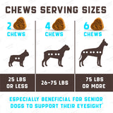 Eye Vitamins for Dog Eye Health & Tear Stains - Clear Vision Soft Chews for Dog Eye Care & Immune Support with Lutein, Lycopene, Vitamin C, Carrot, Fish Oil for All Breeds and Ages - 180ct