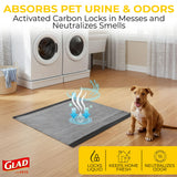 Glad for Pets Black Charcoal Puppy Pads, 23"x23" Disposable Training Pads That Absorb Urine & Neutralize Odor with Activated Carbon - 100 Count