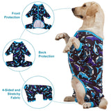 LovinPet Dog Onesies - Pet Anxiety Relief, Anti-Shedding Dog Pajamas, Lightweight Stretchy Fabric, Whale Hello There White Print, Large Dog Pjs, Pitbull Clothes All Season/Large
