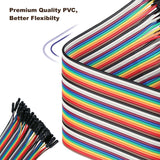 40pcs 20 cm (8 inch) Female to Female Multicolored Dupont Wire Breadboard Jumper Ribbon Cables Compatible with Arduino Projects(F/F)
