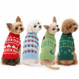 Sunnymove 4 Pack St. Patrick's Dog Sweater Dog Shamrock Outfit Small Cat Knit Sweaters, Seasonal Pet Clothes for St. Patrick's Day, Easter, Spring(Medium)