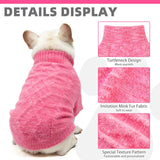 KOOLTAIL Dog Sweater, Fuzzy Thick Super Soft Warm Dog Winter Sweater Turtleneck Pullover for Cold Weather, Knitted Fleece Pet Fall Clothes Coats for Small Medium Large Dogs Puppy Girls Boys Pink ML