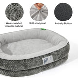 Bininl Orthopedic Cat Bed for Puppy & Kitten,Cat Sofa Bed with Egg Crate Foam Four Sided Dog Couch Beds with Removable Cover & Non-Slip Bottom Grey XS
