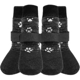 Mihachi Anti Slip Dog Socks, Dog Boots for Hardwood Floors Prevent Licking, Traction Control Waterproof Rubber Sole Paw Protectors for Small Medium Large Dogs,Grey 2XL
