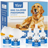 Yirr Dog Calming Diffuser, 8 in 1 Dog Pheromones Calming Diffuser, Relaxing Pheromone for Dogs Relief Stress Anxiety Reduce Aggression Barking, Help Train Dog to Pee, 2 Diffuser 6 Refill(48ml)