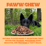 Paww Chew Beef Lung Dog Treats - 100% Natural, Single Ingredient, (2.5 Pound) Made in the USA, Dried & Dehydrated, High Protein High Value Dog Training Treats, Grain Free, Low-Odor Free for All Breeds