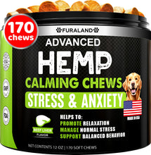Load image into Gallery viewer, Hemp Calming Chews for Dogs Anxiety - 170 Dog Calming Chews - Anxiety Relief Treats - Dog Calming Treats - Hemp Oil - Sleep Calming Aid - Advanced Calming Health Joint Support Supplement - Made in USA
