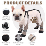 Snugrance Dog Suspender Boots for Small/Medium/Large Dogs, Tall Waterproof Paw Protectors, Anti-Slip & Fall Rain Booties Snow Shoes Leggings, Adjustable Strap Pet Boots for Outdoor Walking Hiking (L)