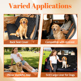 HCCW Dog Car Seat Cover for Back Seat Pet Cover for Dogs Waterproof Bench Seat Cover Protector Scratch Proof Nonslip Soft Dog Back Seat Cover for Cars Trucks SUV（48" L ×52" W