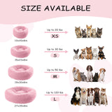 Bunlitent 23'' inch Calming Dog Bed, Anti-Anxiety Donut Small Dog Bed, Warming Cozy Soft Cute Round Washable, Marshmallow Cuddler Nest Puppy Dogs and Cats Bed, Pink