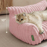 FWERDG Cute Couch Bed for Pets, Supportive Cat Sofa for Indoor Cats, Medium Dog Sofa Bed for Medium Dogs, Pink, 30 inches