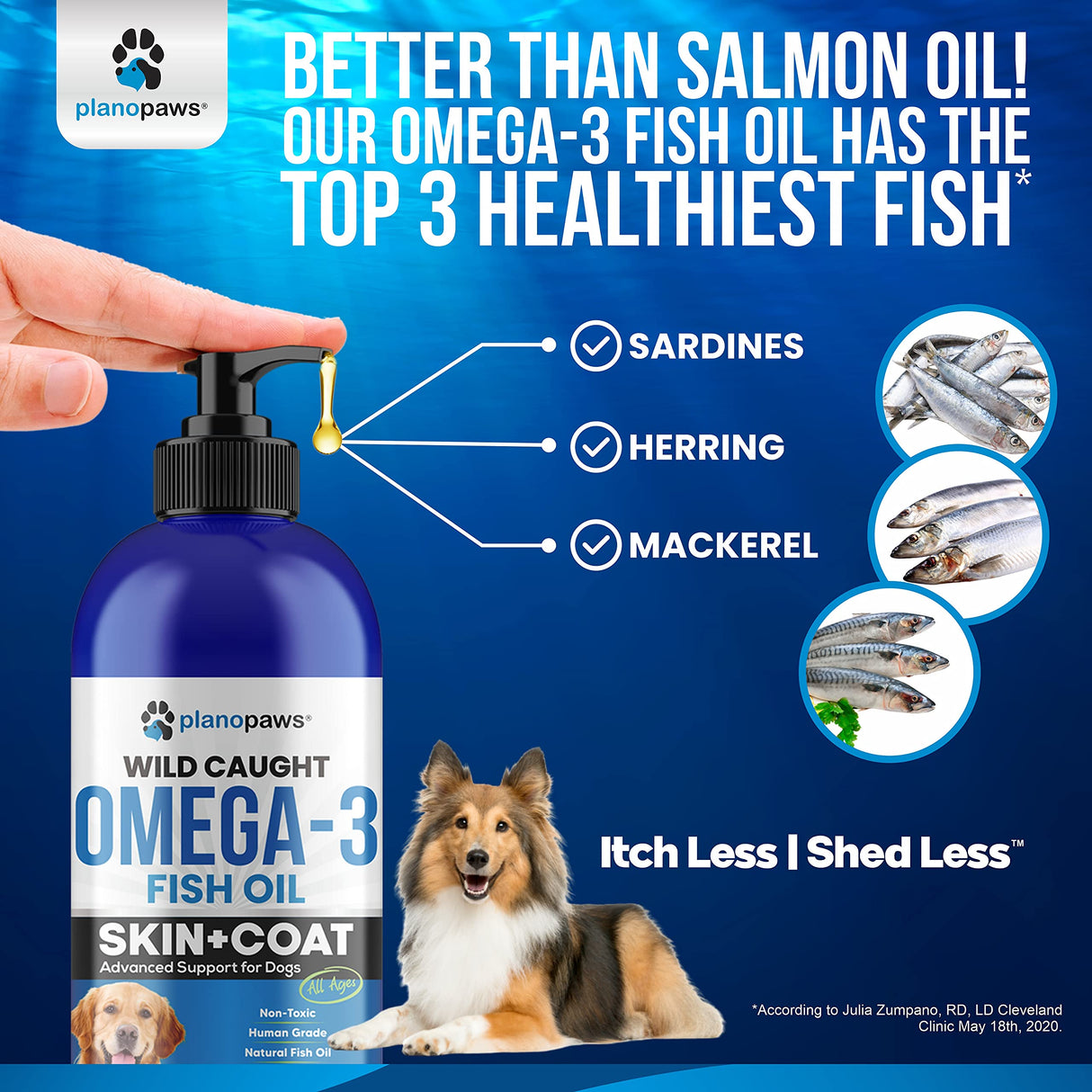 Omega 3 Fish Oil for Dogs - Better Than Salmon Oil - Dog Fish Oil Supplement to Reduce Shedding & Itching - Supports Joints, Brain, and Heart Health - Skin and Coat Supplement - Liquid Fish Oil