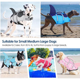 AOFITEE Dog Life Vest for Swimming, Shark Dog Life Jacket Large, High Flotation Dogs Swimming Vest with Rescue Handle and Reflective Stripe, Dogs Lifesaver Swimsuit for Boating Summer Pool Beach, XL