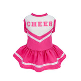 Fitwarm Cheerleader Dog Costume, Sporty Cheer Dog Dress for Small Dogs Girl, Pet Clothes Cat Outfits, Pink White, XS