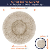 Donut Dog Bed - Premium Comfort for Anxiety Relief - Fluffy & Calming Design with Ultra-Plush Support | Cozy Round Dog Bed with Super Soft Circle Style (Beige, Medium)