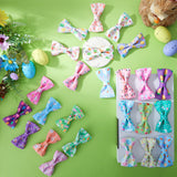 Hillban 50 Pcs Easter Dog Collar Bowties Rabbits Chicks Eggs Carrots Collar Dogs Accessories Attachment with Elastic Bands Detachable Charms for Pets Holiday Costume Photo Props Accessories Shops