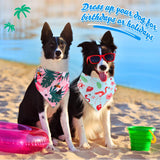 Aliceset 240 Pcs Summer Hawaii Dog Bandana Bulks Flamingo Fruit Patterns Printing Dog Kerchief Set Bibs Triangle Pet Scarf Soft Gifts Daily Cat Puppy Costume Accessories for Small and Medium Puppy