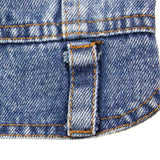 Puppy Denim Dog Jeans Jacket for Small Medium Dogs & Cats - Vintage Washed Lapel Vests with Scratch-Resistant Design