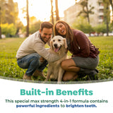 TropiClean Fresh Breath Advanced Whitening Water Additive for Dogs, Max Strength Dog Teeth Cleaning and Breath Freshener Solution, 33.8oz