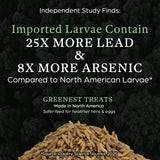 Dried Black Soldier Fly Larvae for Chickens & Ducks – Treats for Ducks, Hens, Wild Birds, Lizards, Tortoises & Fish – All Natural High Protein & Calcium – Mealworms Alternative – Made in North America