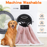 Smiry Waterproof Blanket Throw for Large Dogs, Soft Reversible Dog Blanket for Sofa Couch Bed, Washable Leakproof Sherpa Fleece Furniture Couch Protector(60"x80", Pink/White)