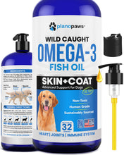 Load image into Gallery viewer, Omega 3 Fish Oil for Dogs - Better Than Salmon Oil - Dog Fish Oil Supplement to Reduce Shedding &amp; Itching - Supports Joints, Brain, and Heart Health - Skin and Coat Supplement - Liquid Fish Oil
