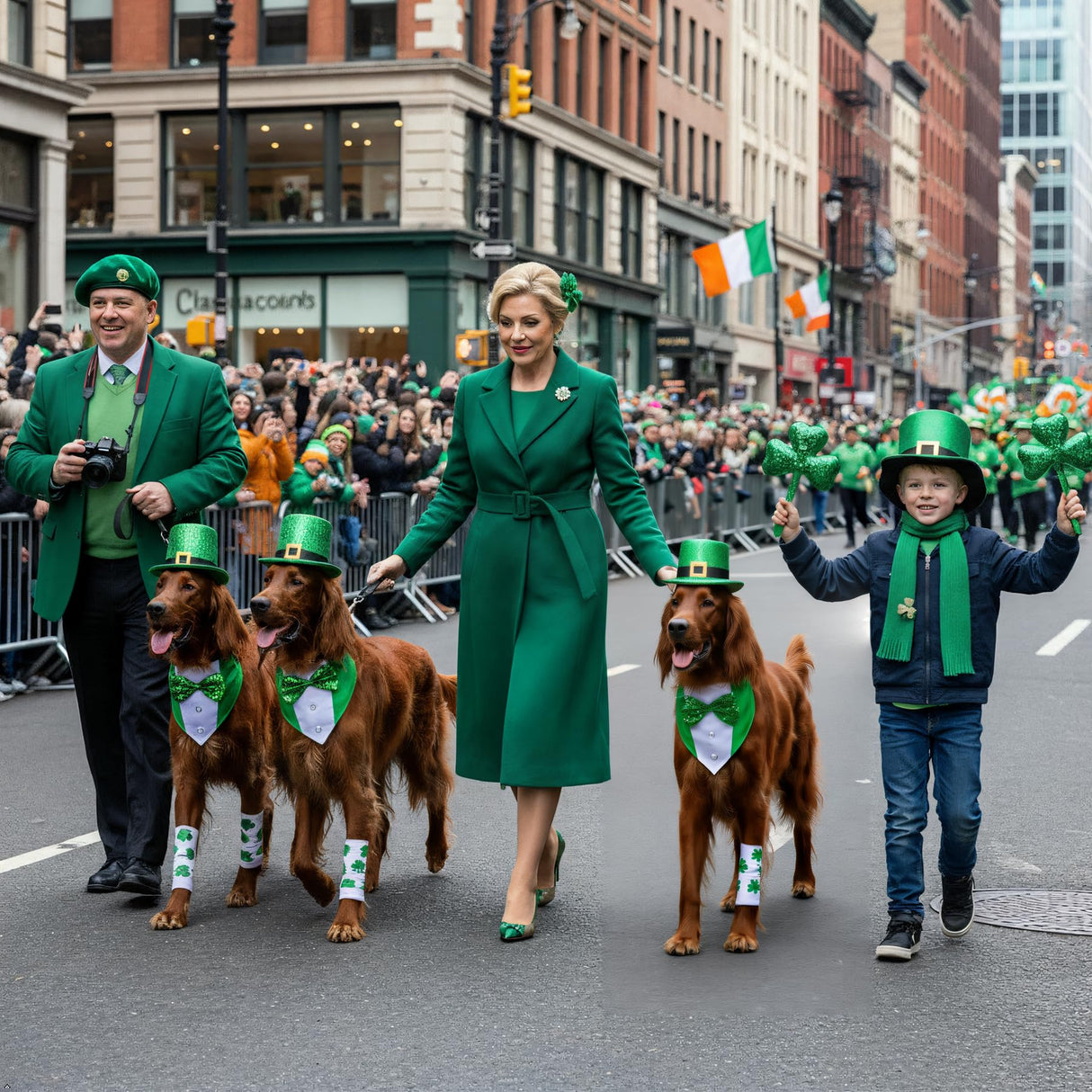 JOJFOUK St. Patrick's Day Dog Costume, Small Size Adjustable Festive Outfit with Bow Tie & Hat Porch Goose Outfit,Dog St Patrick's Day Costume for Parties, Parades, Photos