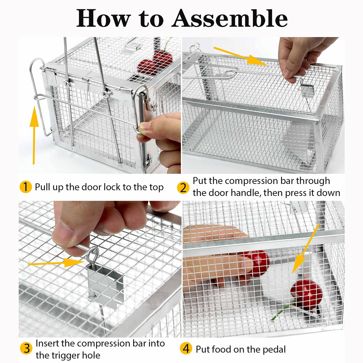 2-Pack Humane Rat Cage Traps, Live Mouse Rat Traps Catch and Release for Indoor Outdoor, Small Animals Traps, Easy to use, Pet Safe ( 10.6"x 5.5"x 4.5" )