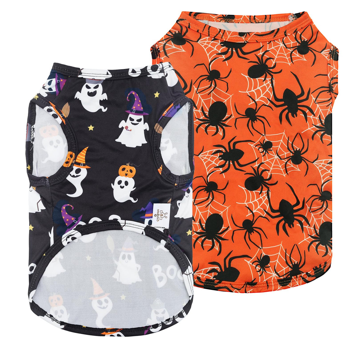 CuteBone Halloween Dog Shirts 2-Pack Soft Pet Clothes Breathable Summer Vest for Small Puppy and Stretchy Cat Apparel 2BX22XL