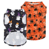 CuteBone Halloween Dog Shirts 2-Pack Soft Pet Clothes Breathable Summer Vest for Small Puppy and Stretchy Cat Apparel 2BX22XL