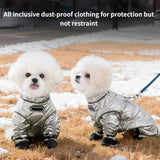 Dog Snow Suit, with Booties and Paw Protectors, Puppy Snowsuit, Silver Paw Dogs Coat, Full Body Dog Coat, Puppy Full Body Snow Suit, Water-Proof Puffer Jackets for Cold Weather, Outdoor Activity
