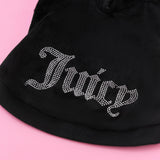 Juicy Couture Bling Velour Pet Hoodie - Black - M/L (7-12 lbs.) - Pet Hoodies for Small Dogs or Cats